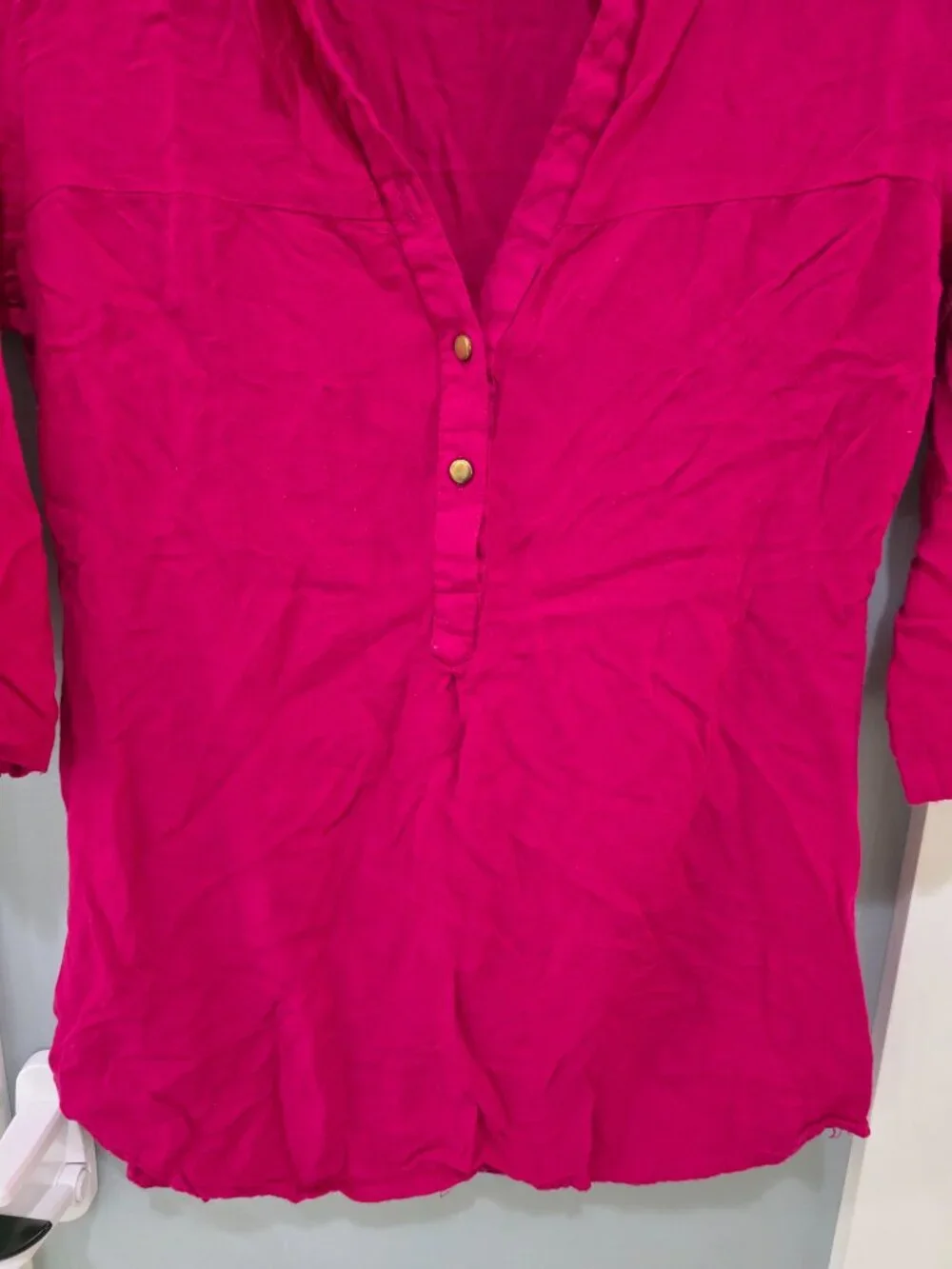 Soch Hot Pink‎ Blouse – Women’s Small 3/4 Sleeve Popover Top - Picture 6 of 8